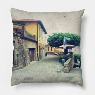 Italy sightseeing trip photography from city scape Milano Bergamo Lecco Pillow