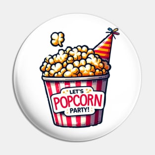 Popcorn Party - Printed Pin