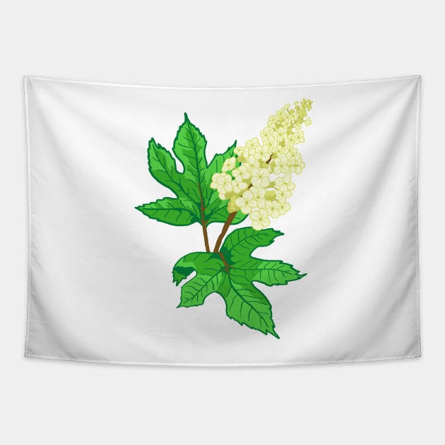 Oak Leaf Hydrangea Pattern Tapestry by ziafrazier