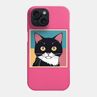 Black Tuxedo Cat Graphic Phone Case