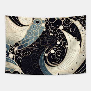 Abstract Swirls and Waves Effect illustration Tapestry