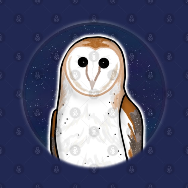 Starry Night Barn Owl (Small Print) by Aeriskate