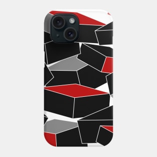 Falling - 60's Pop Art Geometric Painting - Red, Black, Gray, White Phone Case