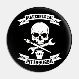 Makers Local 412 Black and White Pin