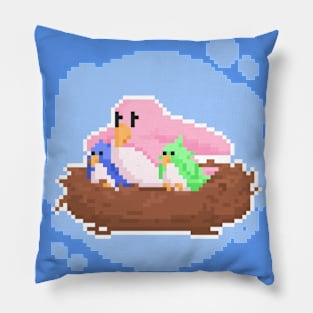 Pixel art Mother Bird Pillow