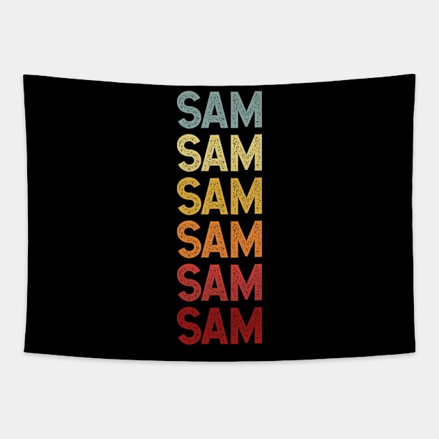 Sam Name Vintage Retro Gift Named Sam Tapestry by CoolDesignsDz