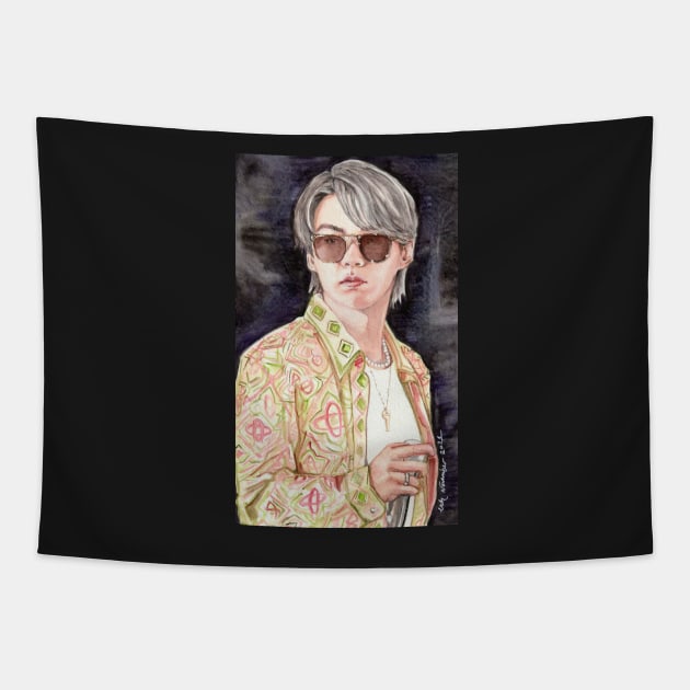 Min Yoongi Sunglasses Tapestry by emopod