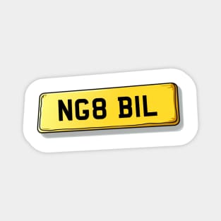 NG8 BIL Bilborough Number Plate Magnet