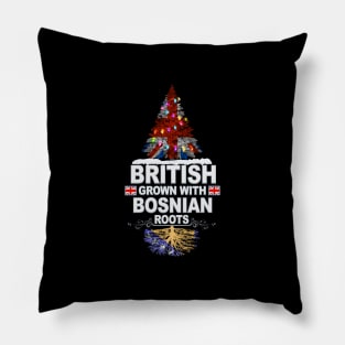 British Grown With Bosnian Roots - Gift for Bosnian Herzegovinian With Roots From Bosnia And Herzegovina Pillow