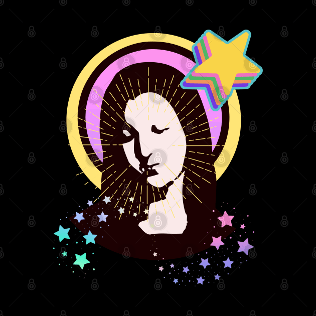 Vintage Retro Our Lady Religious Art by Museflash