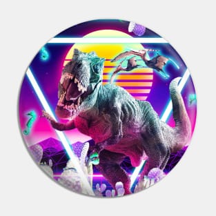 Dinosaur Rave Raving T-Rex Pin