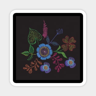 background of embroidered flowers Magnet