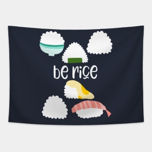 Funny rice ball slogan - funny food lover gift Tapestry