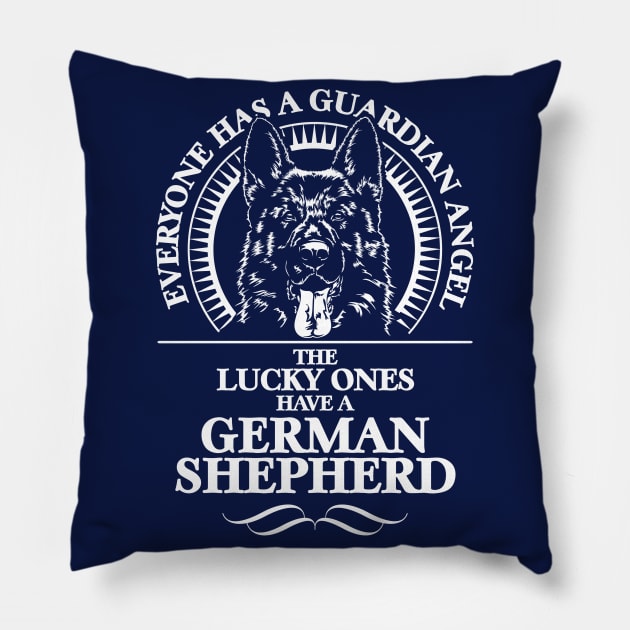 Proud K9 German Shepherd dog Guardian Angel Pillow by wilsigns