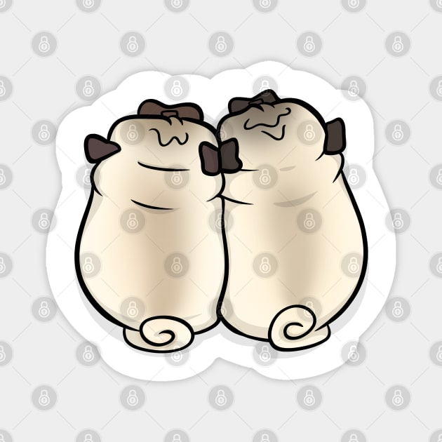 Puggy Snuggles Magnet by Inkpug