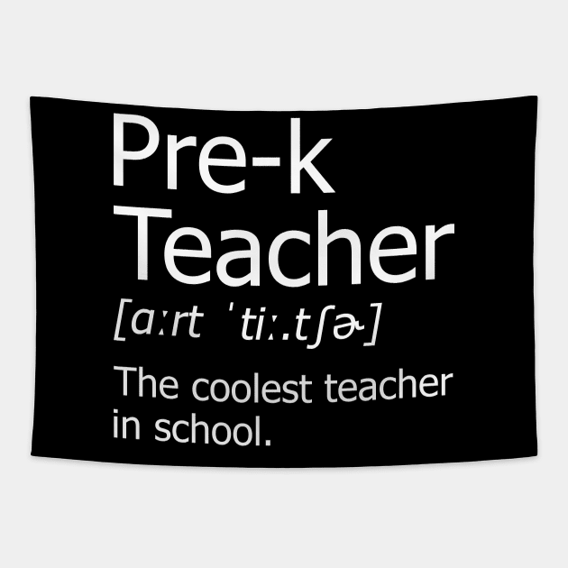 Funny pre k Teacher Meaning T-Shirt Awesome Definition Classic Tapestry by hardyhtud