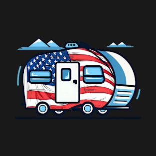 Roadtrip Shirt | American Flag Camper T-Shirt