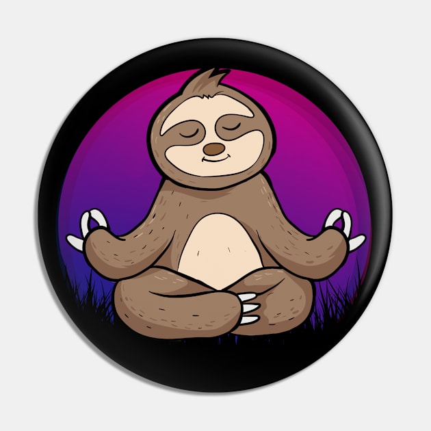 Yoga Sloth Pin by RockReflections