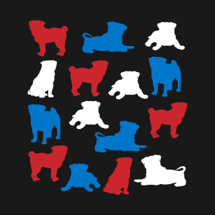 Patriotic Pugs Dog America Flag 4Th Of July T-Shirt