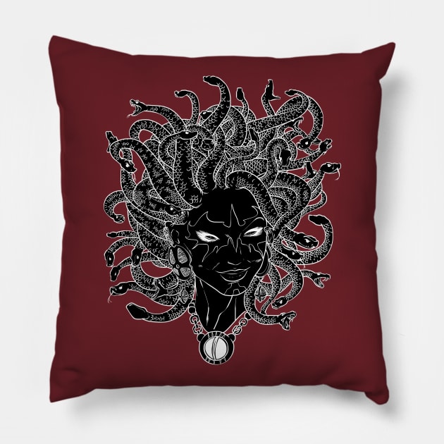 Black Medusa 2 Pillow by TomiAx