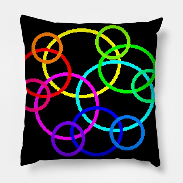 Color Rings Pillow by Chroxic