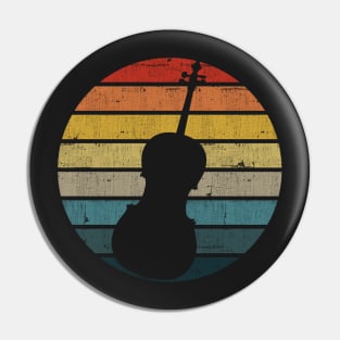 Cello Silhouette On A Distressed Retro Sunset product Pin