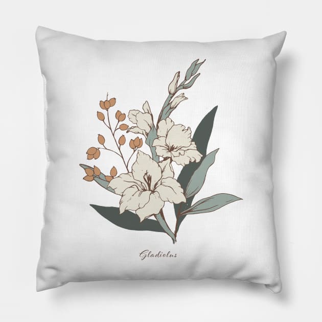 Gladiolus Pillow by Anna H