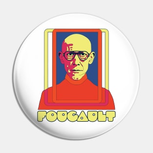 Michel Foucault -- Retro 70s Style Pin