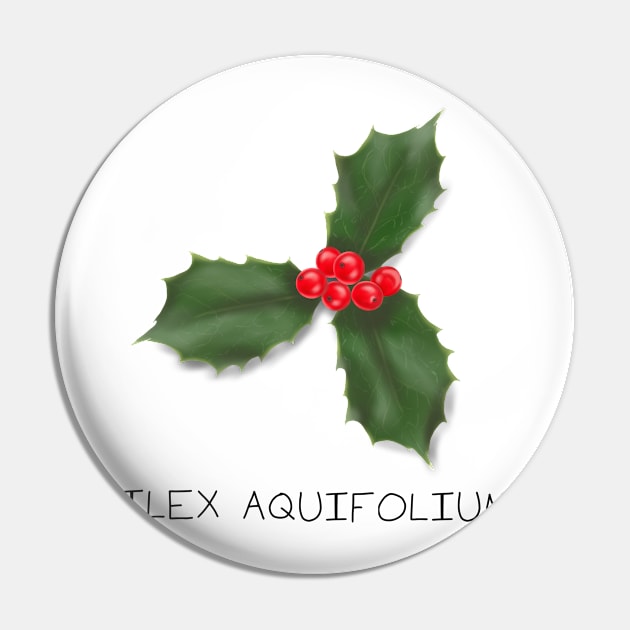 Christmas Holly Genus Pin by DesignsBySaxton