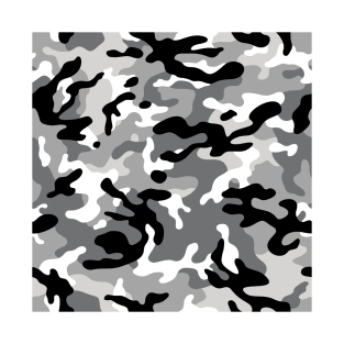 Camo Gray And Black Camo Print T-Shirt