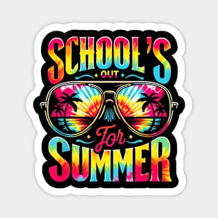 Schools Out For Summer Last Day Of School Teacher Tie Dye Magnet