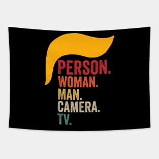 Person Woman Man Camera TV Tapestry