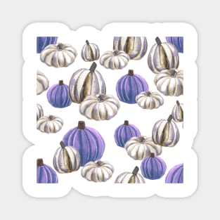 Watercolor Halloween Pumpkins - Lavender & White Magnet