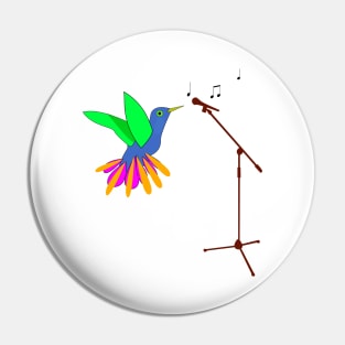 Colorful Bird and Microphone Pin