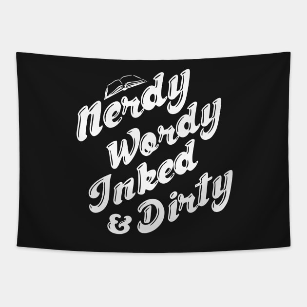 Nerdy Wordy Inked & Dirty Tapestry by jadbean