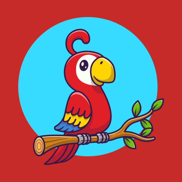 Cute Parrot Bird On The Branch by Catalyst Labs