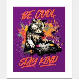 Pop art DJ Cat Chilling with Headphones | Art Board Print