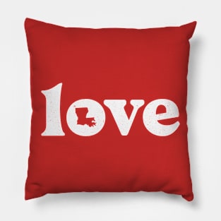 Retro Love Louisiana State Outline // Louisiana State Pride Pillow