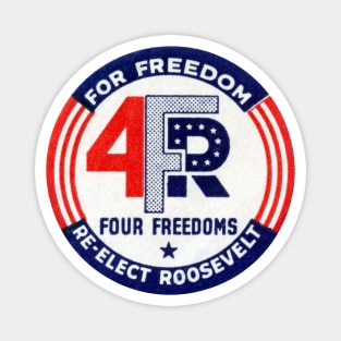 1944 Roosevelt For Freedom Magnet