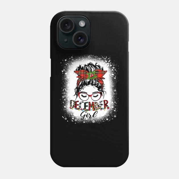 Bleached Messy Bun December Girl Christmas Lights Birthday Phone Case by Magazine