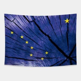 Alaska Wood Flag Tapestry