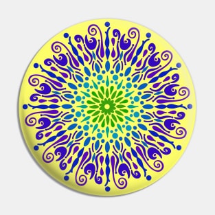 Cool Colors Mandala Pin