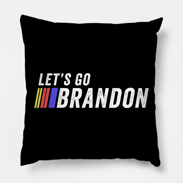 Racing meme Let's go Brandon Pillow by Chunroderic8123