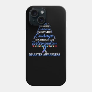 Faith Awareness Endurance Diabetes Awareness Christmas Tree Phone Case