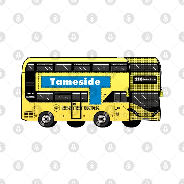 Tameside Transport for Greater Manchester (TfGM) Bee Network yellow bus by jimmy-digital