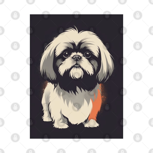 Shih Tzu Dog 3 - Japanese Retro Art by nextpensive