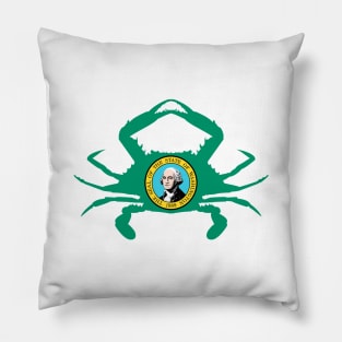 Washington Crab Flag Pillow