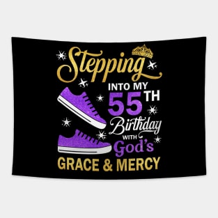 Stepping Into My 55th Birthday With God's Grace & Mercy Bday Tapestry