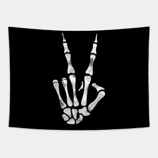 Peace Skeleton Hand Halloween Tapestry