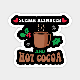 Sleigh Reindeer and Hot Cocoa Magnet